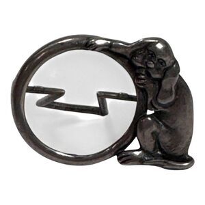 Sterling Silver 925 Dog-Themed Belt Buckle Mini Picture Frame Engraved Hallmark